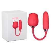 Rose Bud Clitoral Sucking with Thrusting Vibrator  10-Speed Silicone RED